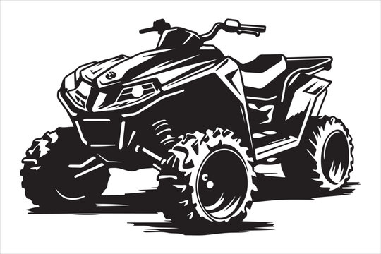 black and white atv graphic clip art preview