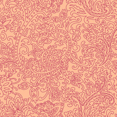 Classic Paisley Pattern Pink vector