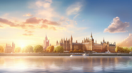 Obraz premium Majestic London Parliament at Sunset