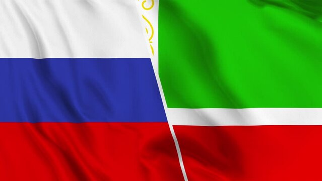 Russia and Chechen Repub lic Flag Loop
