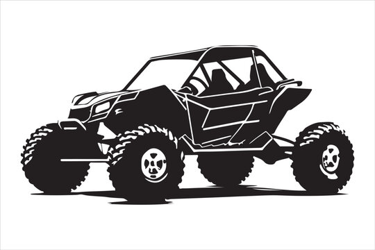 black buggy side view, off-road vehicle