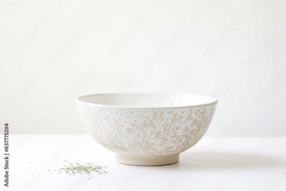 Poster White ceramic bowl on white background