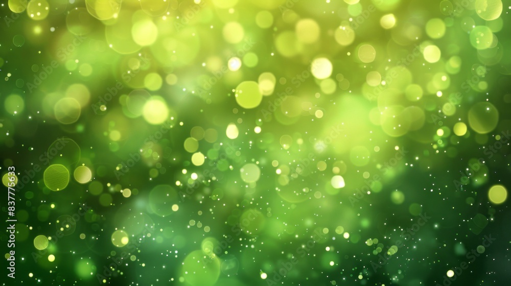 Poster sparkling green bokeh background. festive green bokeh background with sparkling lights. perfect for 