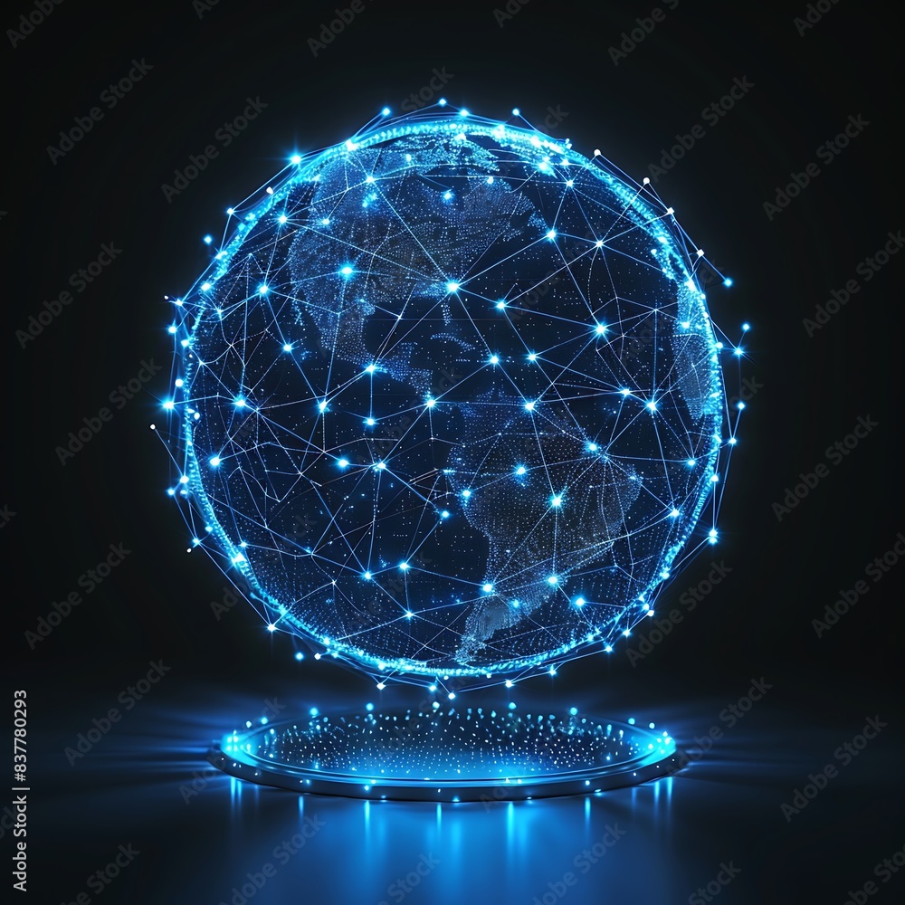 Aufkleber graphical representation of global network connectivity and communication