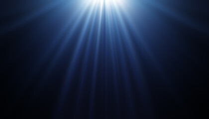 Top center blue light flare or glare for project overlay screen effect above for luxury premium...