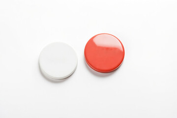 White and Red Round Shapes on White Background