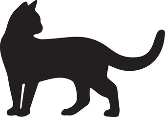 Black and white cat silhouette | Silhouette of a cat black and white