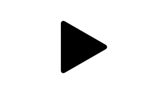ストリーミング・動画・音楽プレイヤーなどの記号・アイコンのアニメーション　再生&rarr;一時停止／停止&rarr;再生　白背景・白黒　乗算など