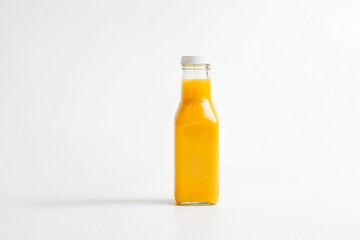 Orange Juice Bottle on White Background