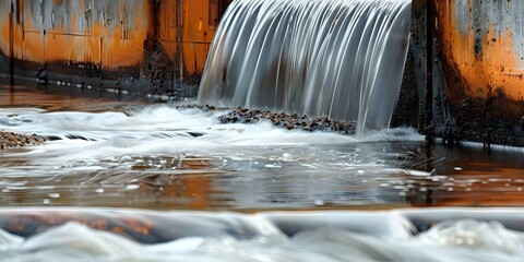Clearing Clogged Waterways Using Sediment Removal Technology to Restore Flow. Concept Water Pollution, Sediment Removal, Environmental Restoration, Waterway Maintenance