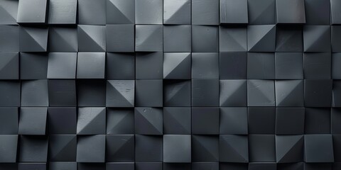 Obraz premium Polished Tiles arranged to create a Futuristic wall. Black, 3D Background formed from Diamond Shaped blocks.