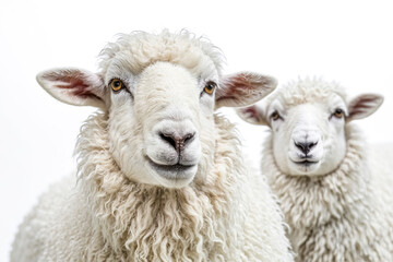Close Up of Two Sheep's Faces