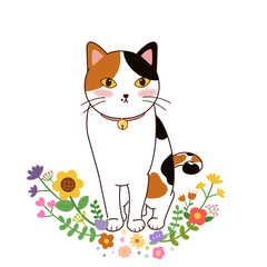 cat with flower
