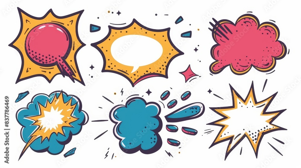 Poster scripted speech bubbles. modern call-outs.