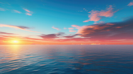 Obraz premium Tranquil Sunset Over Calm Ocean