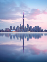 Serene City Skyline at Dusk