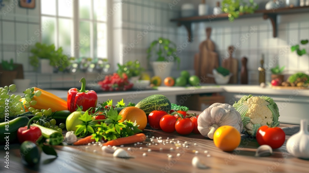 Wall mural food sketchup realistic