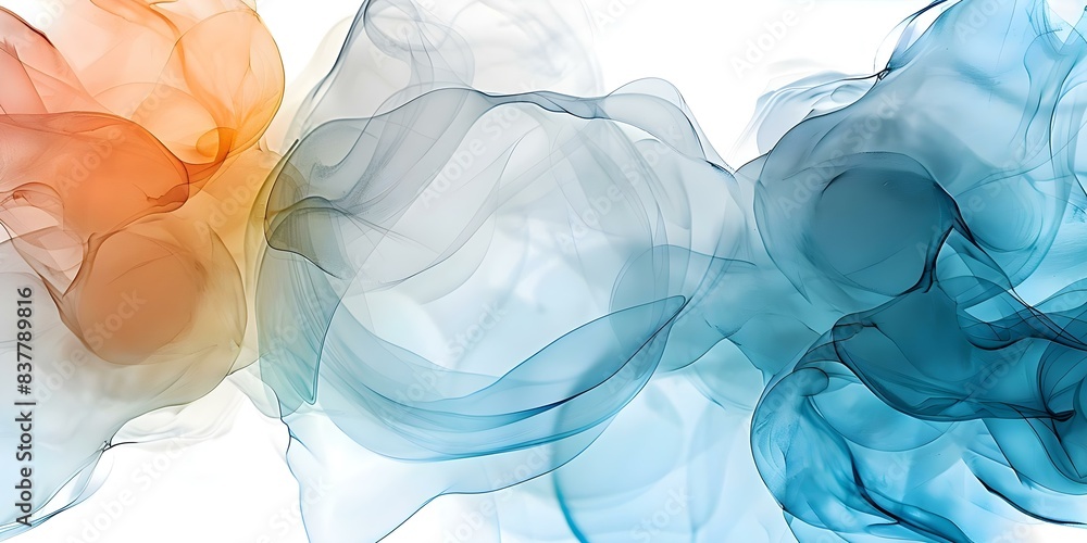 Poster tranquil abstract art featuring neutral watercolor blobs in large round shapes. concept abstract art
