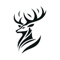 Deer head abstract logo vector 