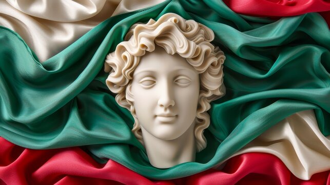 red, white, and green; two distinct sections - red beneath, blue-green