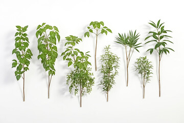 Green Plants with White Background