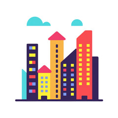 Building, clip art style, images for creating graphic works.