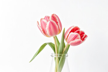 Fototapeta premium Pink Tulips in a Glass Vase