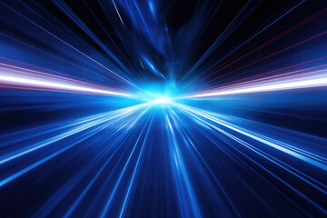 Fototapeta premium Hyperspace Travel Light Speed Abstract Background