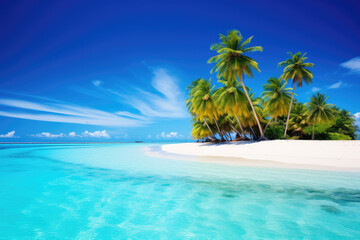 Fototapeta premium Idyllic Tropical Beach Escape With Crystal Waters