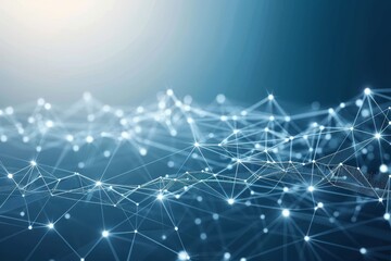 Digital abstract background featuring a network of interconnected points and lines, creating a dynamic representation of data and connectivity.