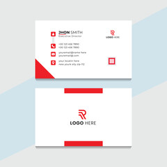 Clean red professional modern business card design template 