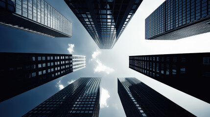 Skyward Perspective of Modern Skyscrapers