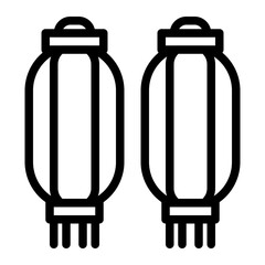  two lanterns line icon style