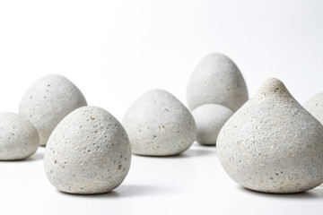 Abstract Stone Arrangement on White Background
