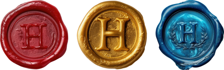 Letter H wax seal sticker transparent background PNG clipart