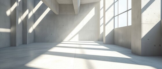 Obraz premium Modern Concrete Architecture with Sunlight and Shadows