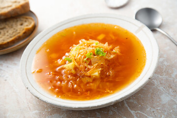 Homemade sauerkraut soup