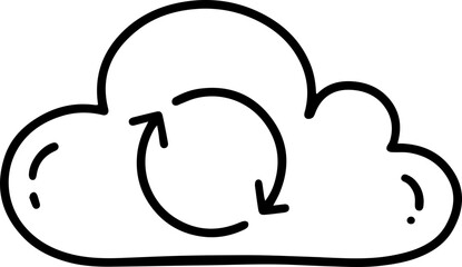 cycle exchange cloud data cartoon doodle outline icon