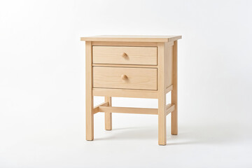 Wooden Nightstand with Two Drawers