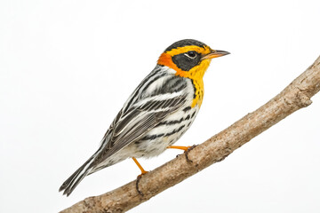 Fototapeta premium Black-throated Green Warbler Perched on a Branch
