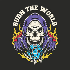 Burn the world clothing merchandise graphic vector