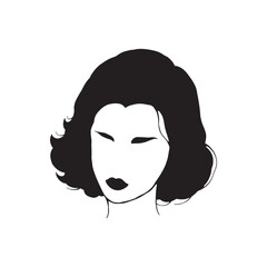 Shor hait girl logo icon vector