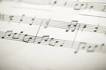 Close-up of a score printed on paper