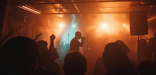 Energetic Live Music Concert with Vibrant Crowd