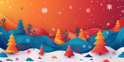 Naklejka premium Christmas and Happy New Year Concept Art