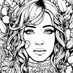 Girl with a Glower Coloring Pages