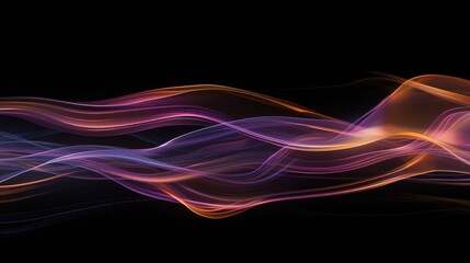 Colorful Light Waves on Dark Background Design
