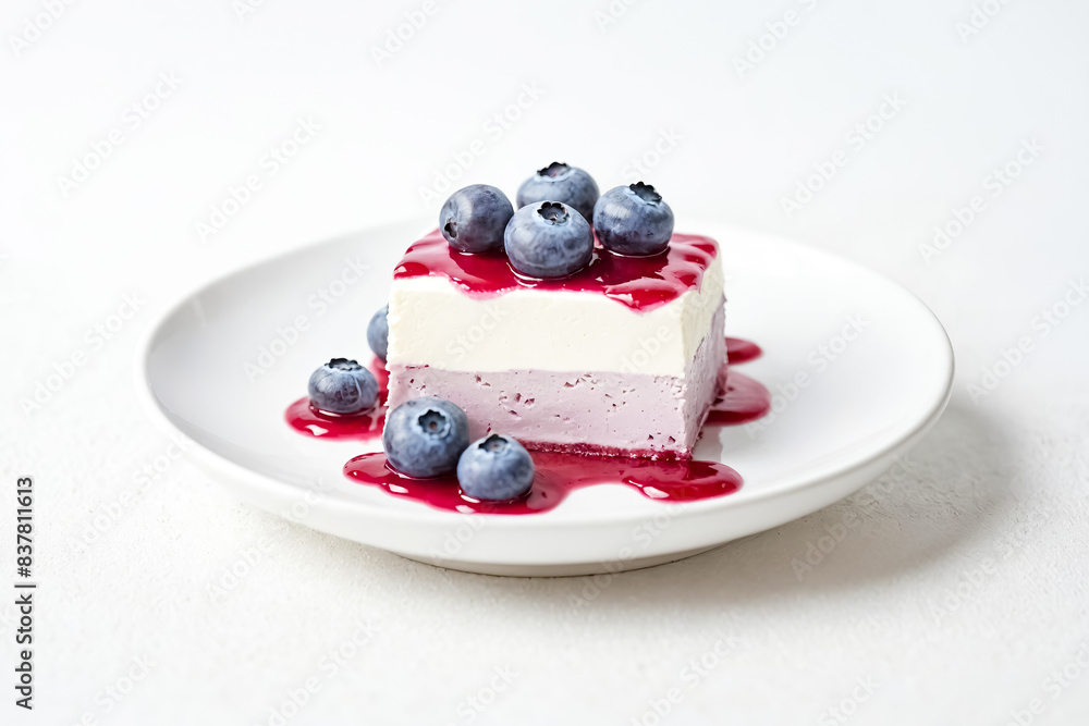 Canvas Prints Blueberry Cheesecake with Blueberry Sauce