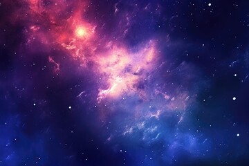 Naklejka premium Vibrant Nebula in Deep Space