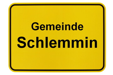 Illustration eines Ortsschildes der Gemeinde Schlemmin in Mecklenburg-Vorpommern